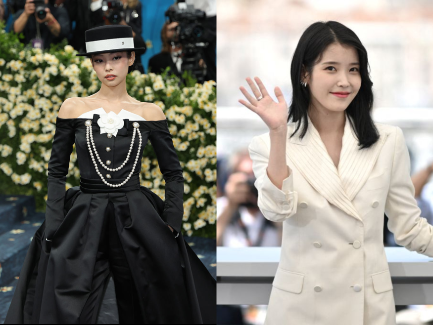 (L-R) BLACKPINK's Jennie and IU