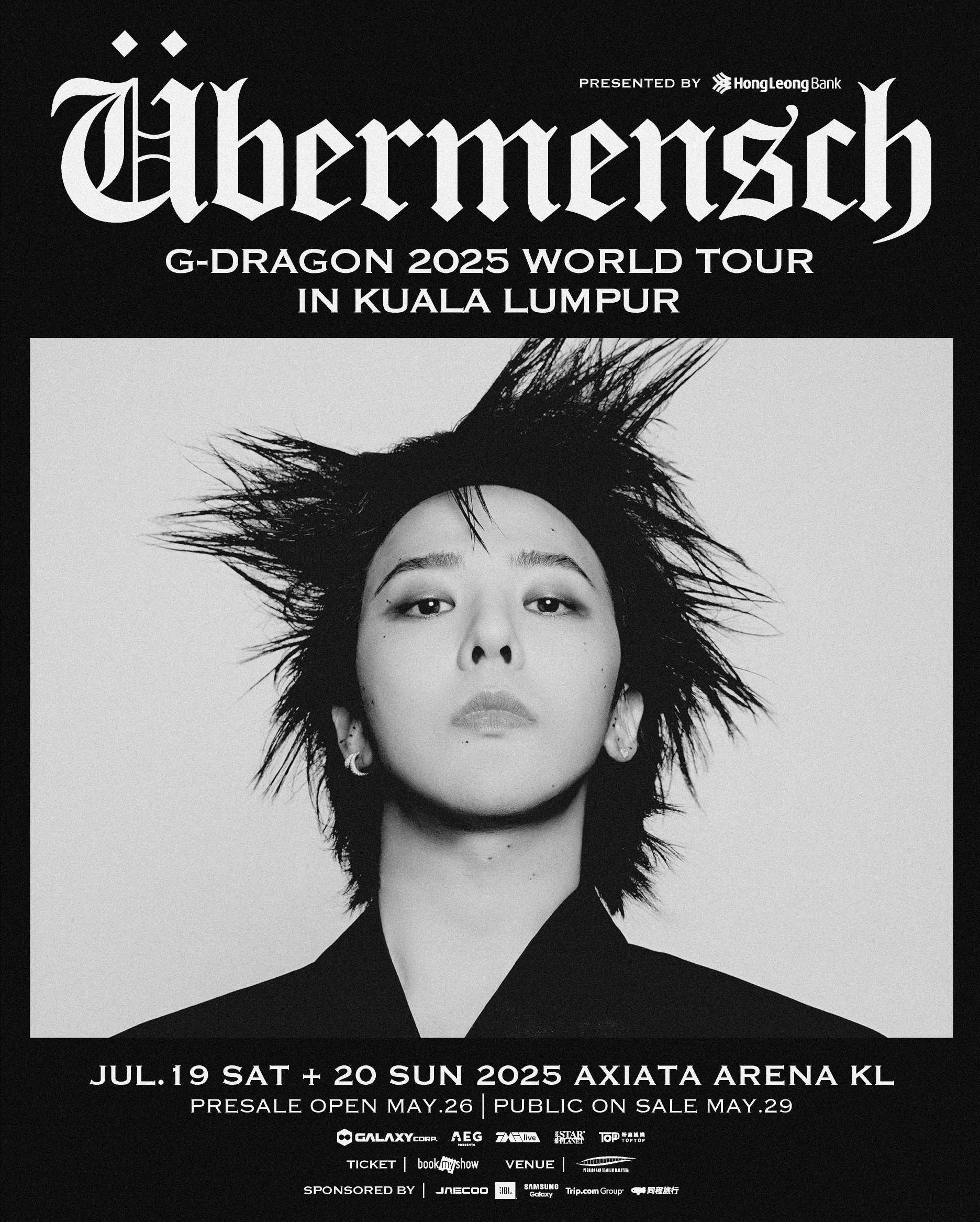 G-DRAGON Returns to Kuala Lumpur in 2025 WORLD TOUR [Übermensch]