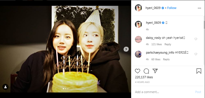 LOOK: BLACK PINK Rose celebrates birthday with Hyeri of Girl’s Day
