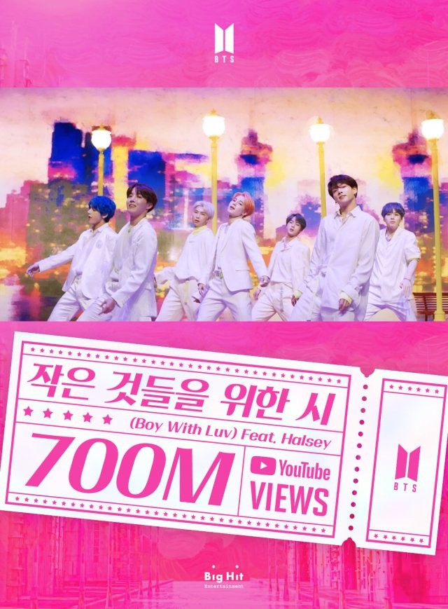 BTS ‘Boy With Luv’ MV exceeded 700 million views
