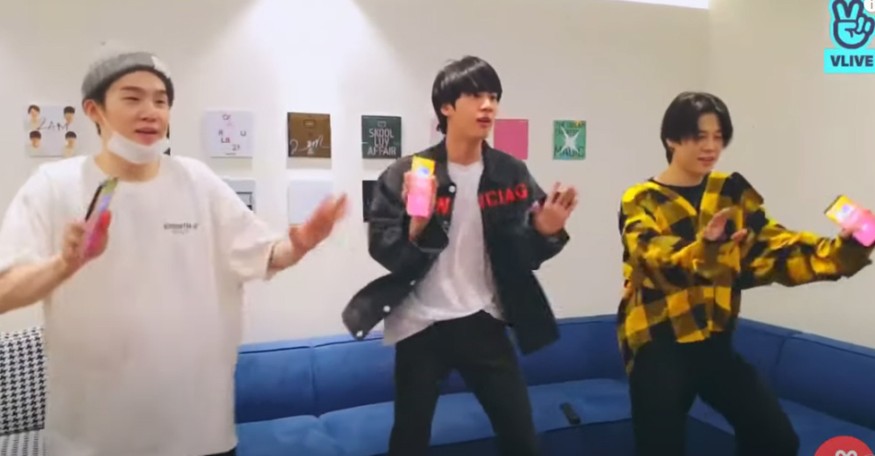 Dance with BTS, Exciting Jin, SUGA, Jimin as "just dance"
