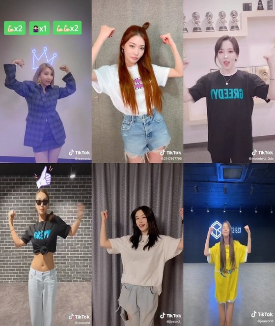 Chungha, Moonbyul and Ji-yeon, JeA 'Greedyy' Dance Challenge Participation