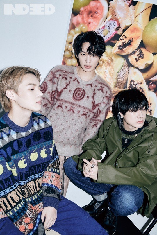 Victon Se-jun x Heo Chan x Han‑se, three-person three-color charm, Cozy knit styling