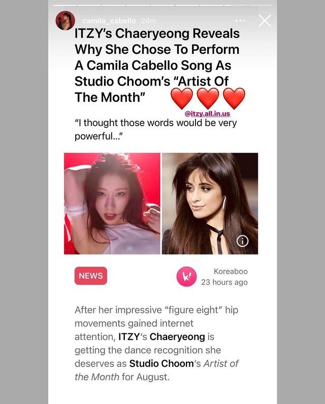 ITZY Chaeryeong, 'Studio Dance' Selected as Artist of August